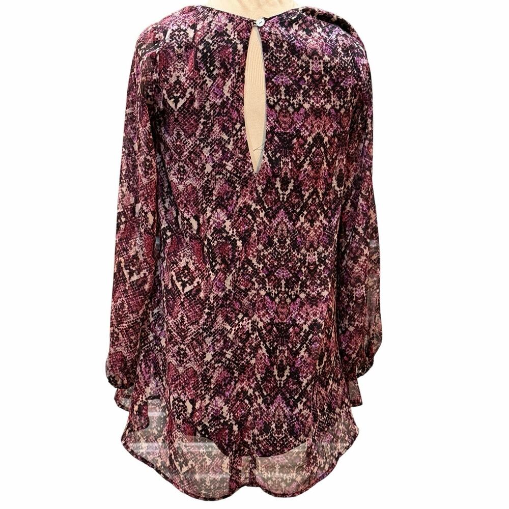 Show Me Your Mumu Tunic Dress Purple Snakeskin Print Long Sleeve Women’s XS - Picture 6 of 8